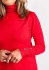 Serafina Collection Polo Neck Sweater, Red