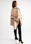 Serafina Collection Printed Knit One Size Poncho, Beige