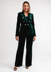 Serafina Collection Velvet Blazer and Trouser Suit, Green