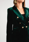 Serafina Collection Velvet Blazer and Trouser Suit, Green