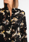 Serafina Collection Floral Embroidered Shirt, Black