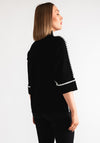 Serafina Collection Scalloped Trim Jumper, Black
