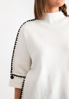 Serafina Collection Scalloped Trim Jumper, White