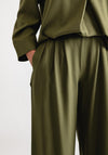 Serafina Collection Elasticated Wide Leg Trousers, Khaki Green
