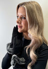 Serafina Collection Faux Fur Trim Touchscreen Gloves, Black