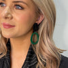 Seventy1 Large Circle Charm Clip On Earrings, Black & Green