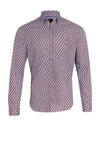 Andre Sexton Circular Pattern Shirt, Burgundy Multi