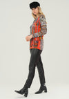 Dolcezza Mixed Print Stud Embellished Top, Multi