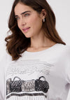 Monari Rhinestone Print Top, Gray