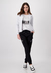 Monari Rhinestone Print Top, Gray