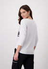 Monari Rhinestone Print Top, Gray