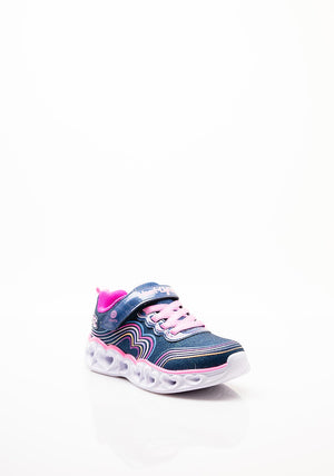 Skechers Girls Heart Lights Retro Hearts Trainer, Navy