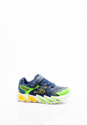 Skechers Boys Flex Glow Bolt Trainer, Navy