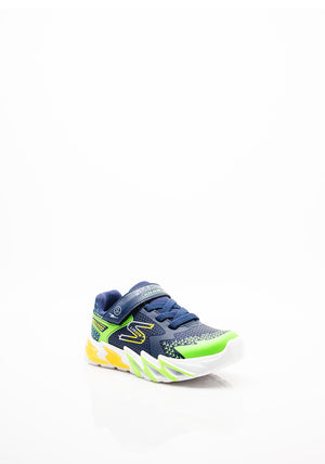 Skechers Boys Flex Glow Bolt Trainer, Navy