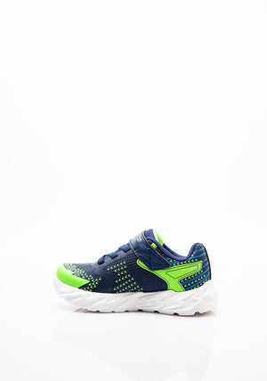 Skechers Boys Flex Glow Bolt Trainer, Navy