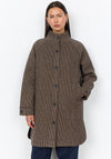 Soyaconcept Houndstooth High Neck Coat, Brown