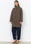 Soyaconcept Houndstooth High Neck Coat, Brown