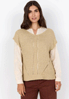Soyaconcept Carynn Wide Knit Short Sleeve Top, Beige