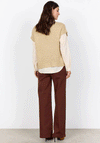 Soyaconcept Carynn Wide Knit Short Sleeve Top, Beige