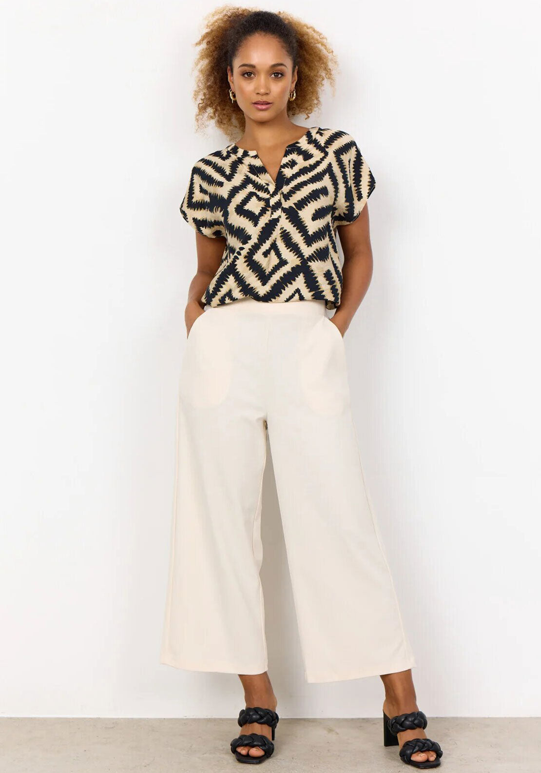 Soyaconcept Siham Wide Leg Culottes, Cream