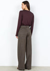 Soyaconcept Hekla Houndstooth Wide Leg Trousers, Brown