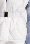 Monari High Collar Quilted Gilet Jacket, Gray