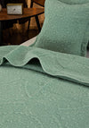 Forever England Stonewash Cotton Bedspread, Sage Green