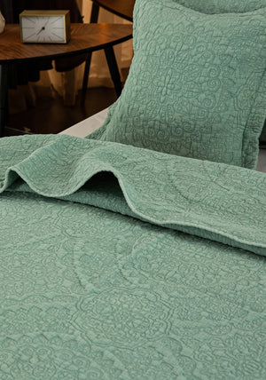 Forever England Stonewash Cotton Bedspread, Sage Green