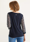Street One Wave Print Top, Navy