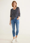 Street One Wave Print Top, Navy