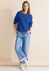 Street One Waffle Knit Jumper, Intense Gentle Blue