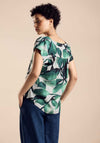 Street One Leaf Print Top, Cool Vintage Green