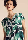 Street One Leaf Print Top, Cool Vintage Green