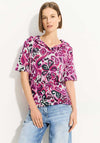 Cecil Hooded Print T-Shirt, Bloomy Pink