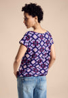 Street One Print Keyhole Neck Top, Bellflower Lilac
