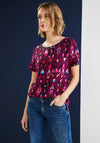 Street One Abstract Print T-Shirt, Tamed Berry