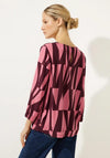Street One Geo Print Top, Pink & Maroon