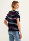 Street One Striped Pattern T-Shirt, Navy