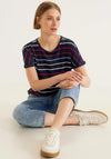 Street One Striped Pattern T-Shirt, Navy
