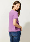 Street One Glitter Print T-Shirt, Meta Lilac