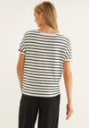 Street One Striped Batwing Sleeve T-Shirt, Black & White