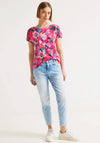 Street One Floral Print T-Shirt, Berry Rose