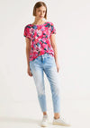 Street One Floral Print T-Shirt, Berry Rose