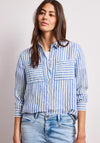 Street One Linen Striped Shirt, Blue and White