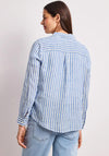 Street One Linen Striped Shirt, Blue and White