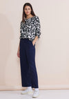 Street One Floral Print Tie Sleeve Top, Navy