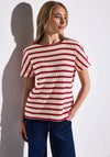 Street One Striped Short Sleeve Sweater, Red and White