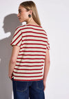 Street One Striped Short Sleeve Sweater, Red and White