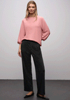 Street One Round Neck Cuffed Sleeve Top, Pink