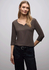 Street One Sweetheart Neck Jersey Top, Brown